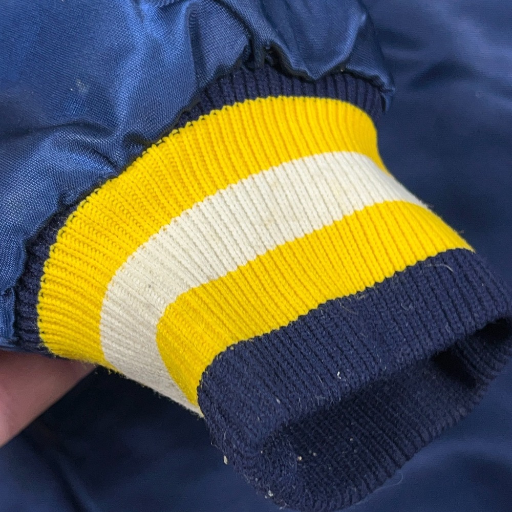 Vintage West Virginia Mountaineers Jacket Men XL Starter Satin Bomber  80s WVU‎ - Picture 6 of 16